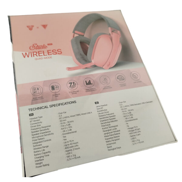 Auriculares Gamer Inalambrico Fantech Studio Pro Rosa