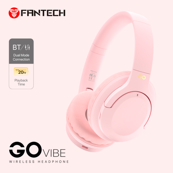 Auriculares Inalambricos con Microfono Fantech Go Vibe Rosa