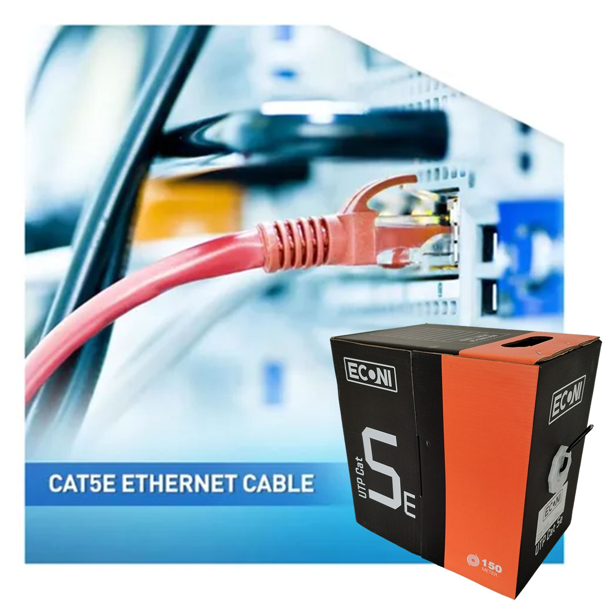 Bobina De Cable Utp Econi Cat5e 150m Aleaccion Exterior
