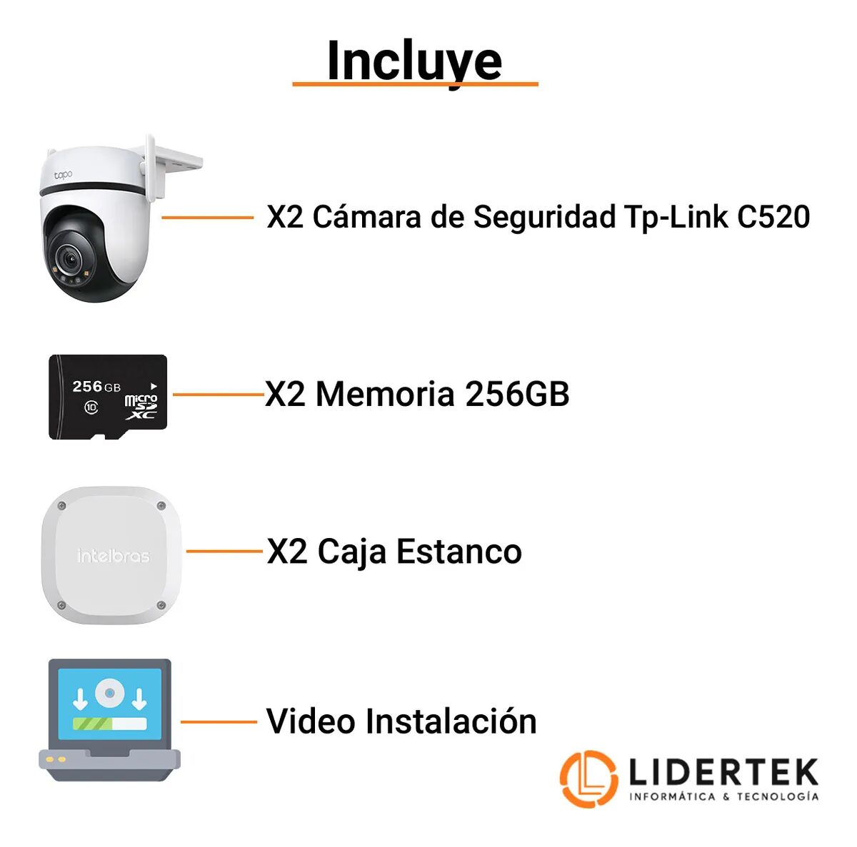 Cámara Exterior Tapo C520 256gb Kit x2 y Video Instalación