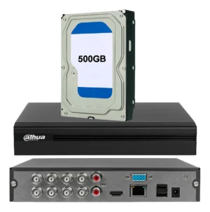 Dvr Dahua 8 Canales Xvr-1b08 2Mp Con Ai + Disco 500gb