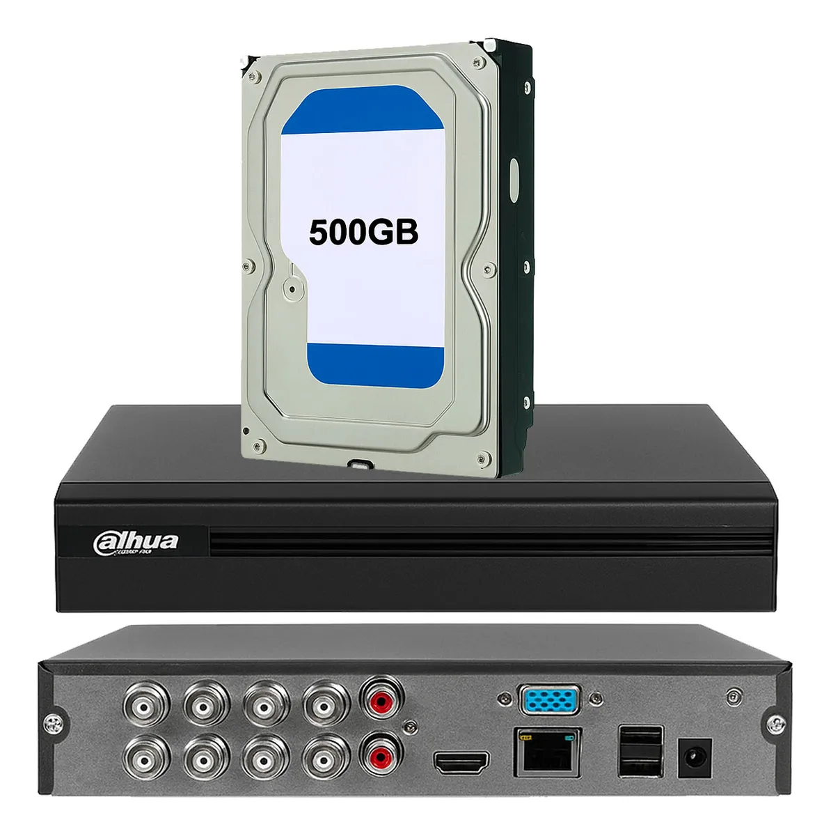Dvr Dahua 8 Canales Xvr-1b08 2Mp Con Ai + Disco 500gb