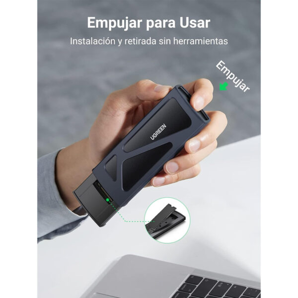 GABINETE DISCO M.2 SATA NVME A USB - UGREEN - USB 3.0 Y TIPO C