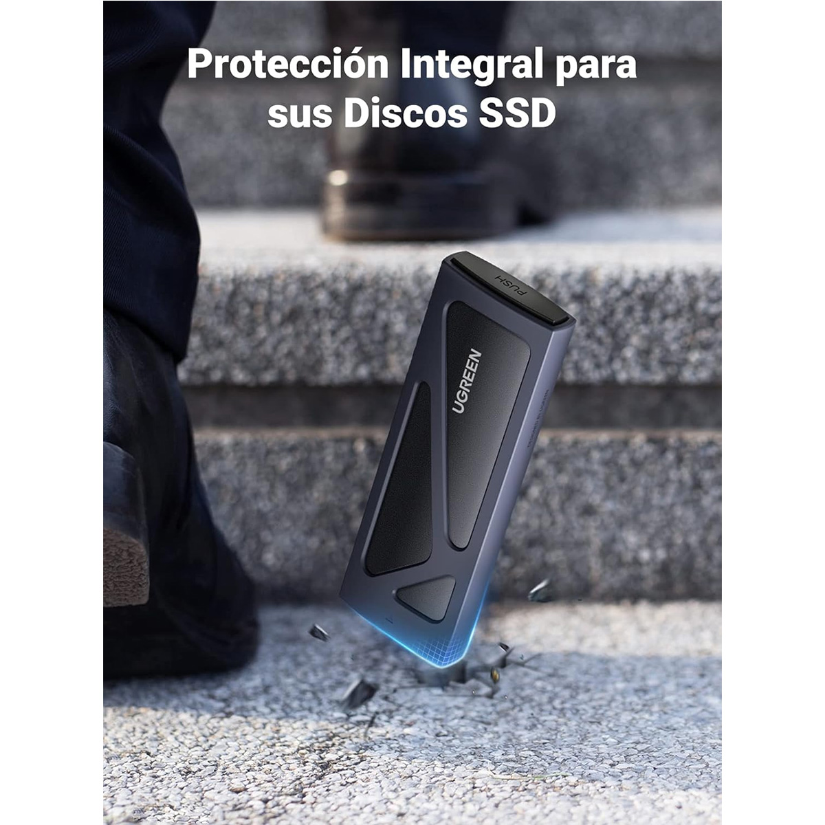 GABINETE DISCO M.2 SATA NVME A USB - UGREEN - USB 3.0 Y TIPO C