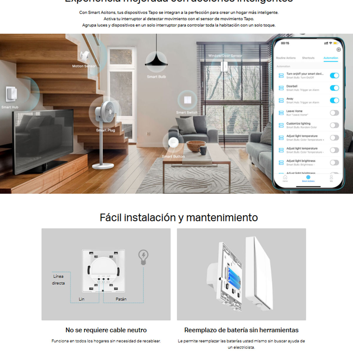 Interruptor de luz inteligente Llave de luz Tplink Tapo S220