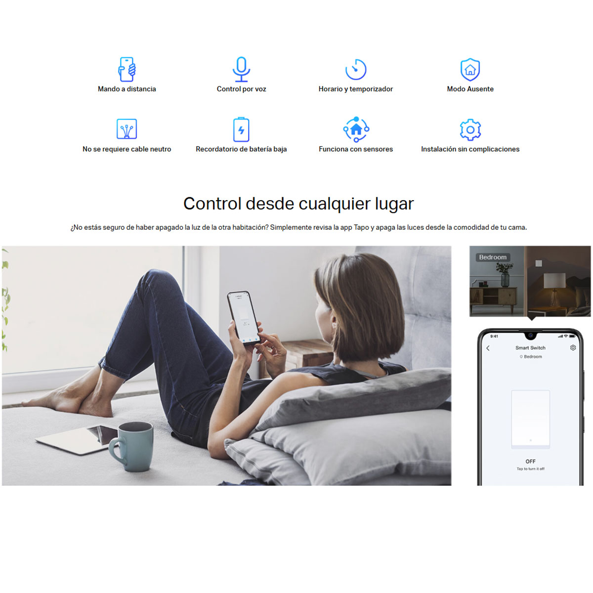 Interruptor de luz inteligente Llave de luz Tplink Tapo S220