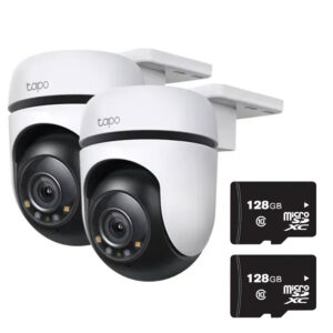 Kit x2 Cámaras Seguridad Exterior Tapo C510 + Memoria 128gb
