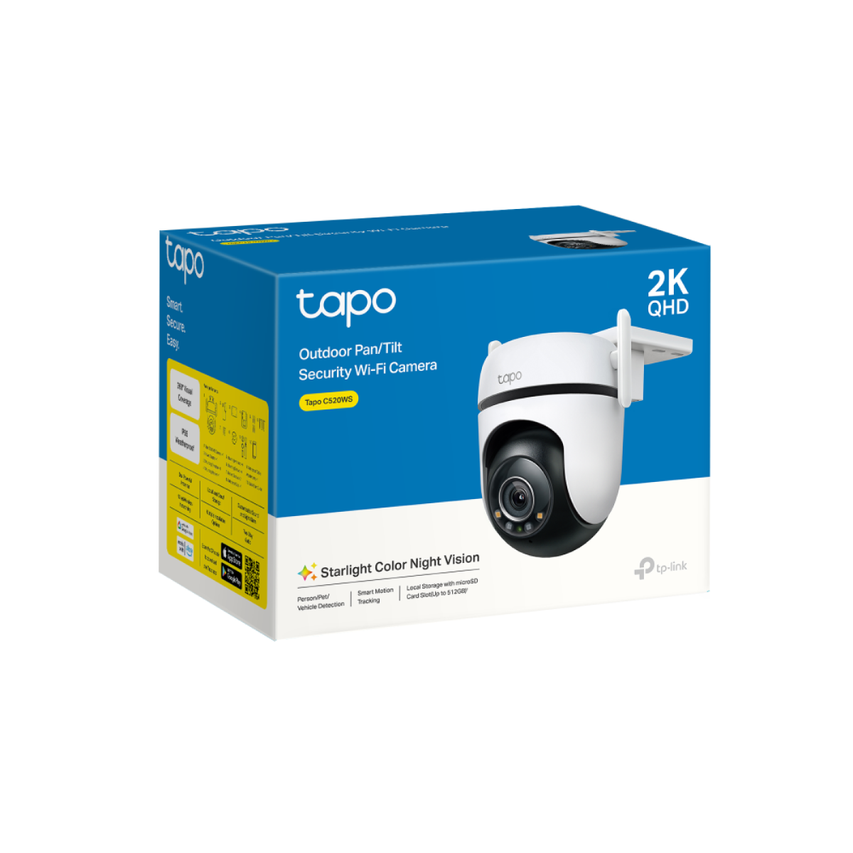 Kit x2 Cámaras Seguridad Exterior Tapo C520 + Memoria 256gb