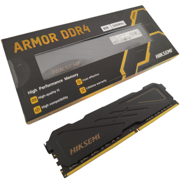 Memoria Ram Armor Gamer Ddr4 8Gb 3200 Mhz Disipador Negro