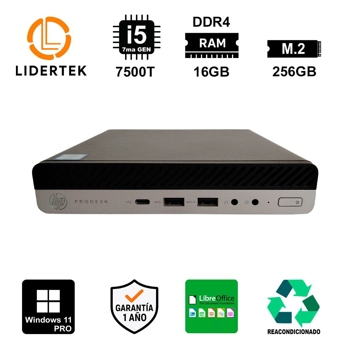 Mini Pc Escritorio Hp Core i5 16gb Ram Windows 11 Pro