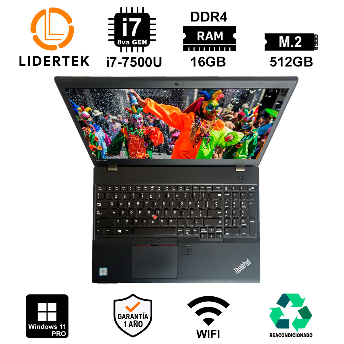 Notebook Lenovo Thinkpad i7 16gb Ram 256Gb Ssd Win 11 Pro