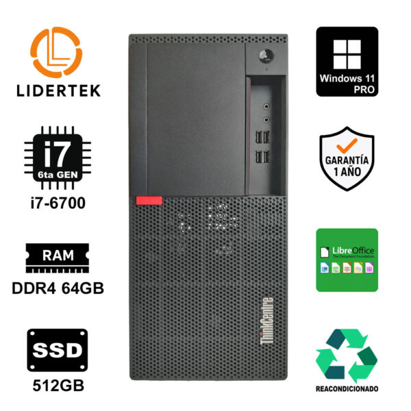 Pc Computadora Escritorio Core i7-6700 64gb Ram 512gb Ssd