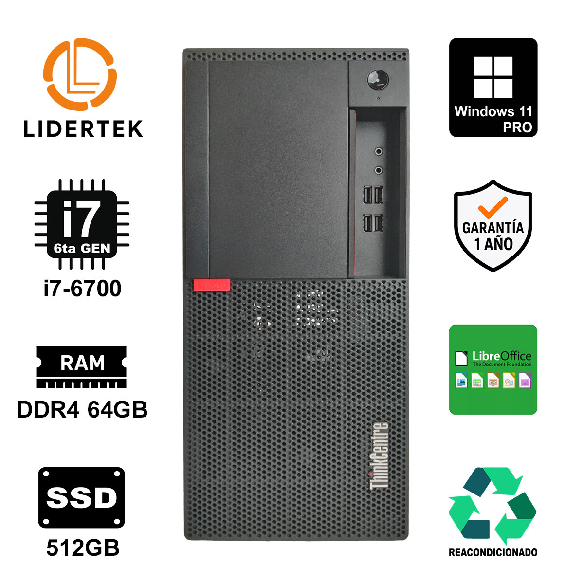 Pc Computadora Escritorio Core i7-6700 64gb Ram 512gb Ssd