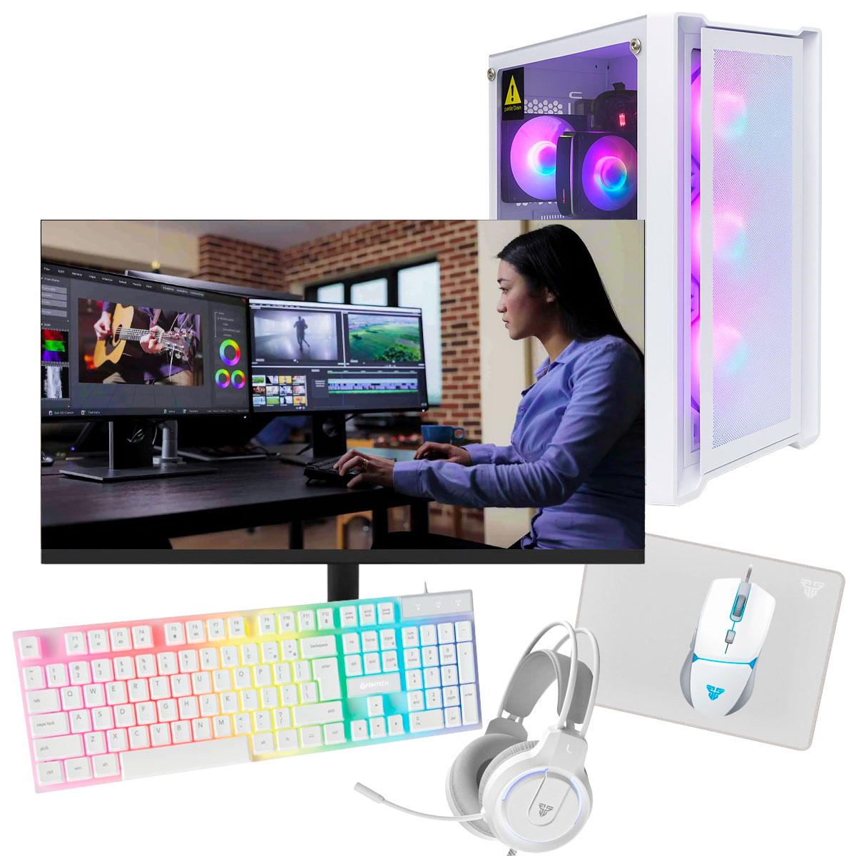 Pc Torre Gamer Ryzen 7 16gb Ram - Ssd 960gb + Combo Monitor