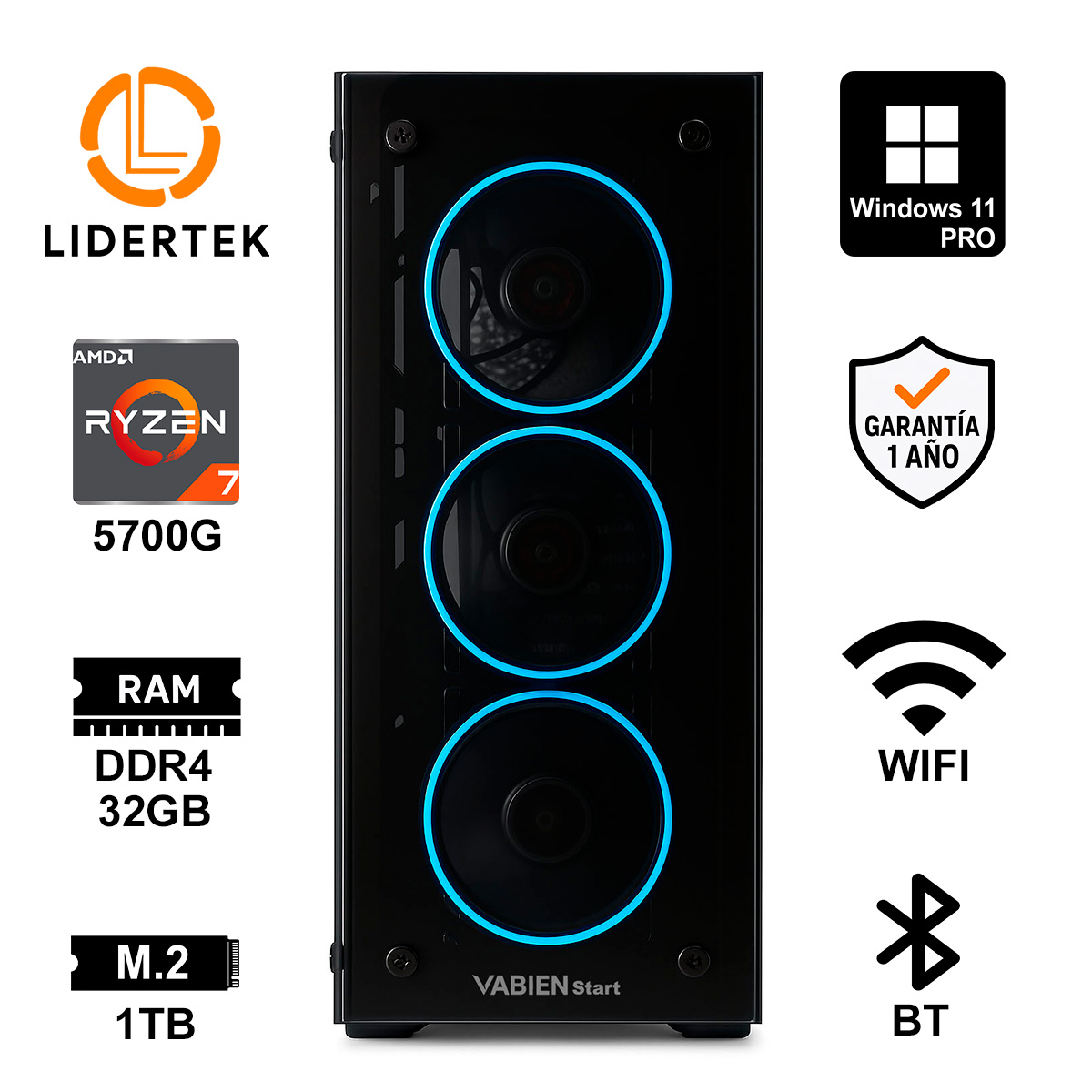 Pc Torre Gamer Ryzen 7 - 16gb Ram - Ssd 960gb - Raedon Vega