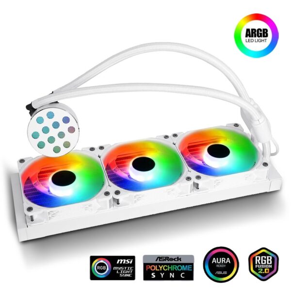 Refrigeracion Liquida Pc Argb 3 Fanes 120mm Sama Cy360 White