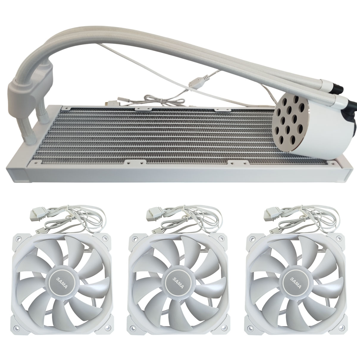 Refrigeracion Liquida Pc Argb 3 Fanes 120mm Sama Cy360 White