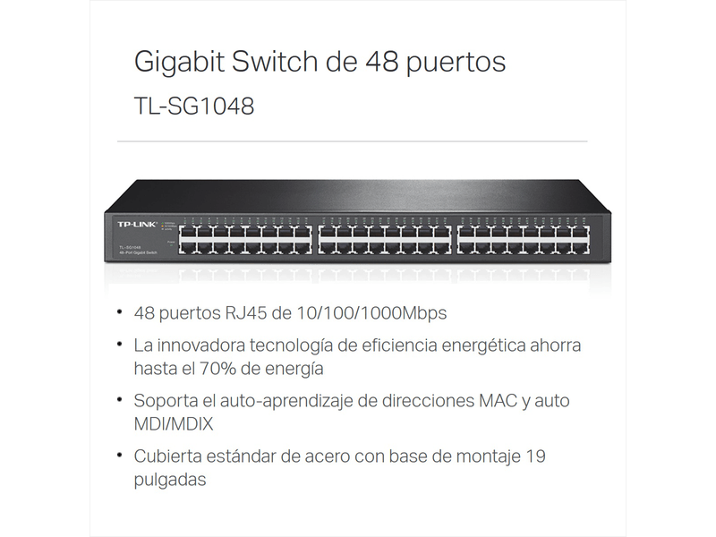 Switch Gigabit Tp-link Tl-sg1048 de 48 Puertos Rackeable