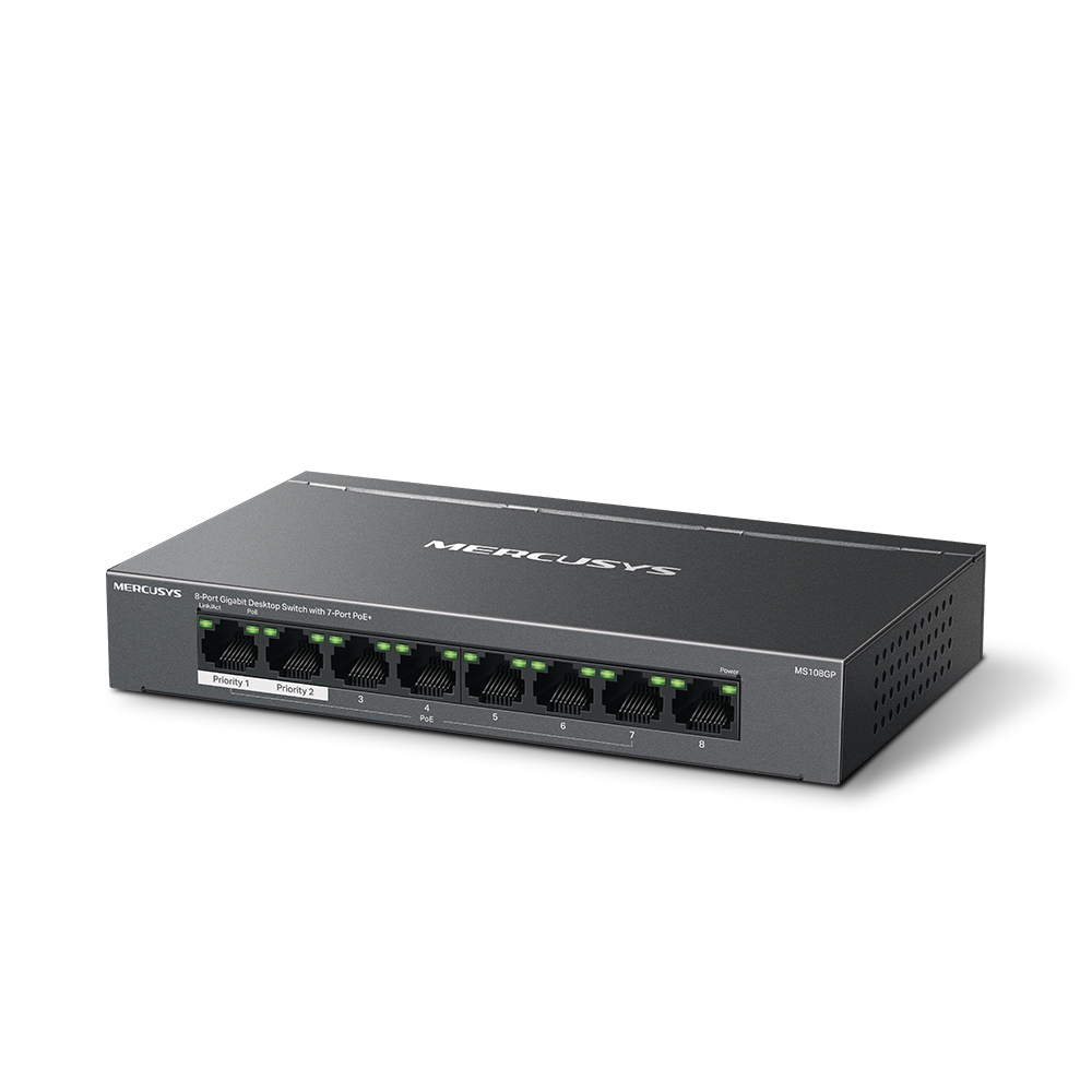 Switch Poe Gigabit Mercusys By Tp-link Ms108gp 8 Puertos
