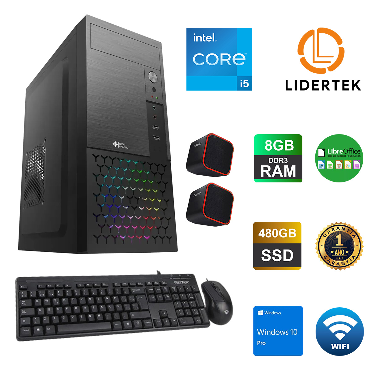 Torre Computadora Pc Intel Core I5 16gb 480gb Ssd Win11 Pro