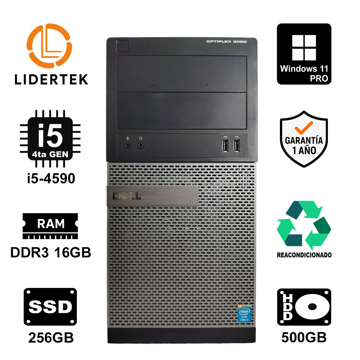 Torre Pc Escritorio Core i5 16gb Ram - Ssd 240gb + Hdd 500gb