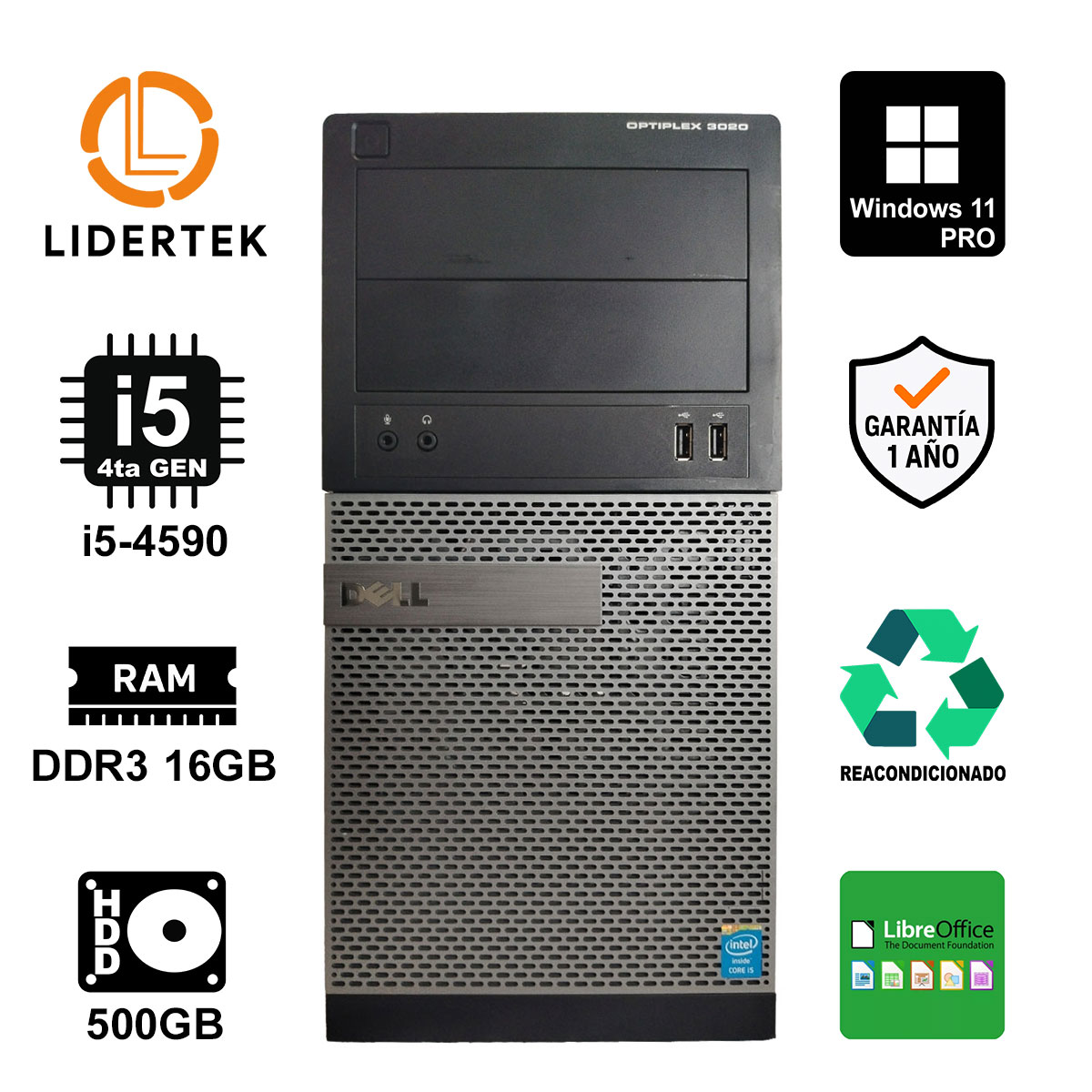 Torre Pc I5 - 16gb Ram - 500gb Hdd - Win10 Para Oficina -980