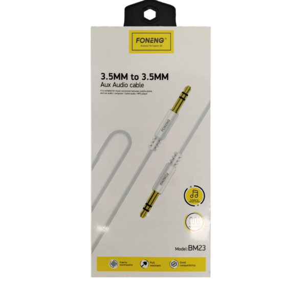 CABLE AUDIO 3.5MM - 1MT - BLANCO - FONENG BM23