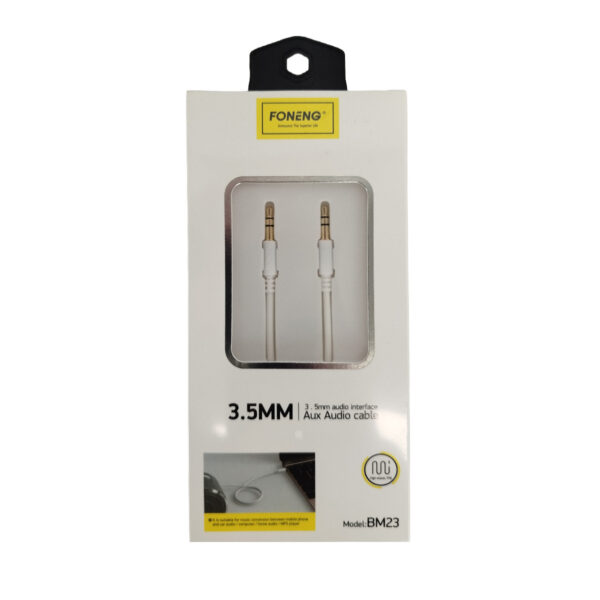 CABLE AUDIO 3.5MM - 1MT - BLANCO - FONENG BM23