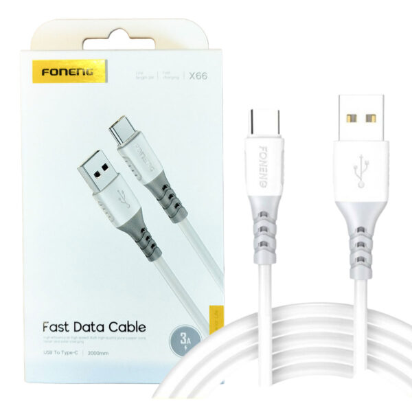 CABLE TIPO C - 2MT - 3A - BLANCO - FONENG X66