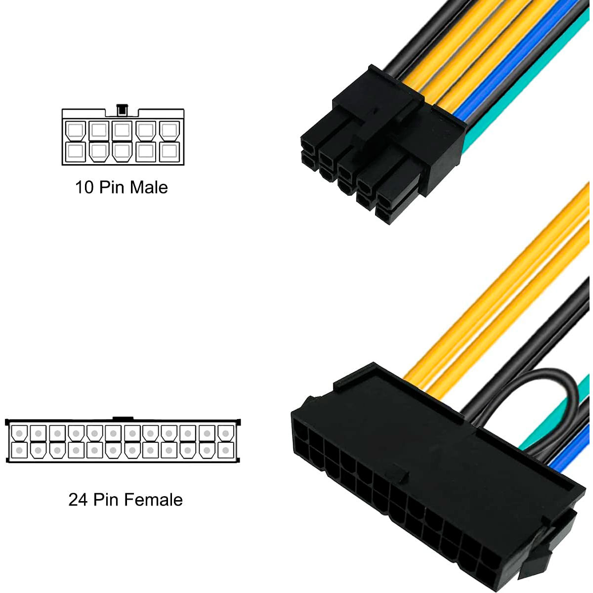 Cable Adaptador Lenovo 10 Pin a 24 Pin ATX Alta Calidad