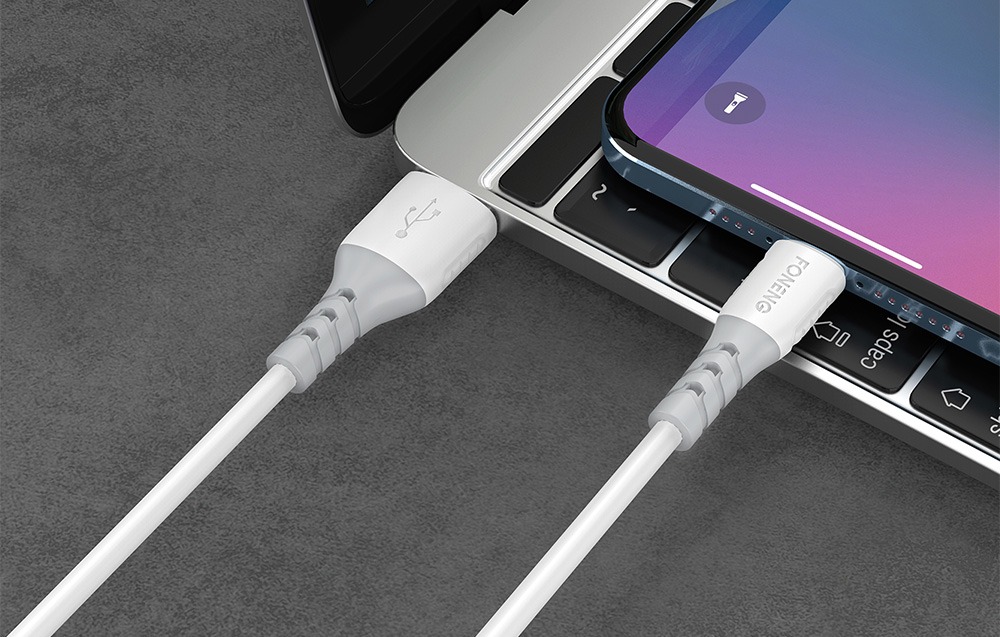 Cable Foneng Para IPhone de Usb C a Lightning, Largo 2mts, Corriente 3A, Carga Rápida
