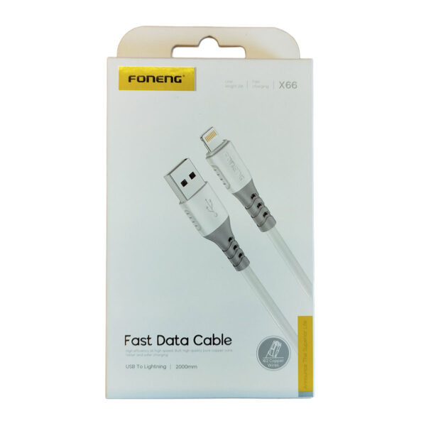 Cable Foneng Para IPhone de Usb C a Lightning, Largo 2mts, Corriente 3A, Carga Rápida