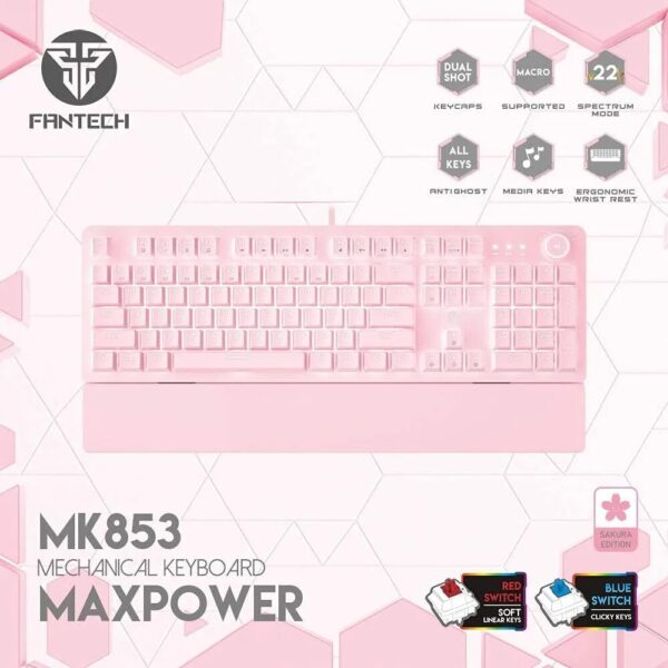 Combo Gamer Rosa Mouse + Teclado + Auriculares + Parlantes