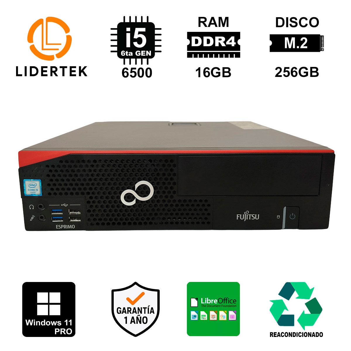 Computadora Oficina Hogar i5 16gb Ssd 480gb WiFi Win11 Pro