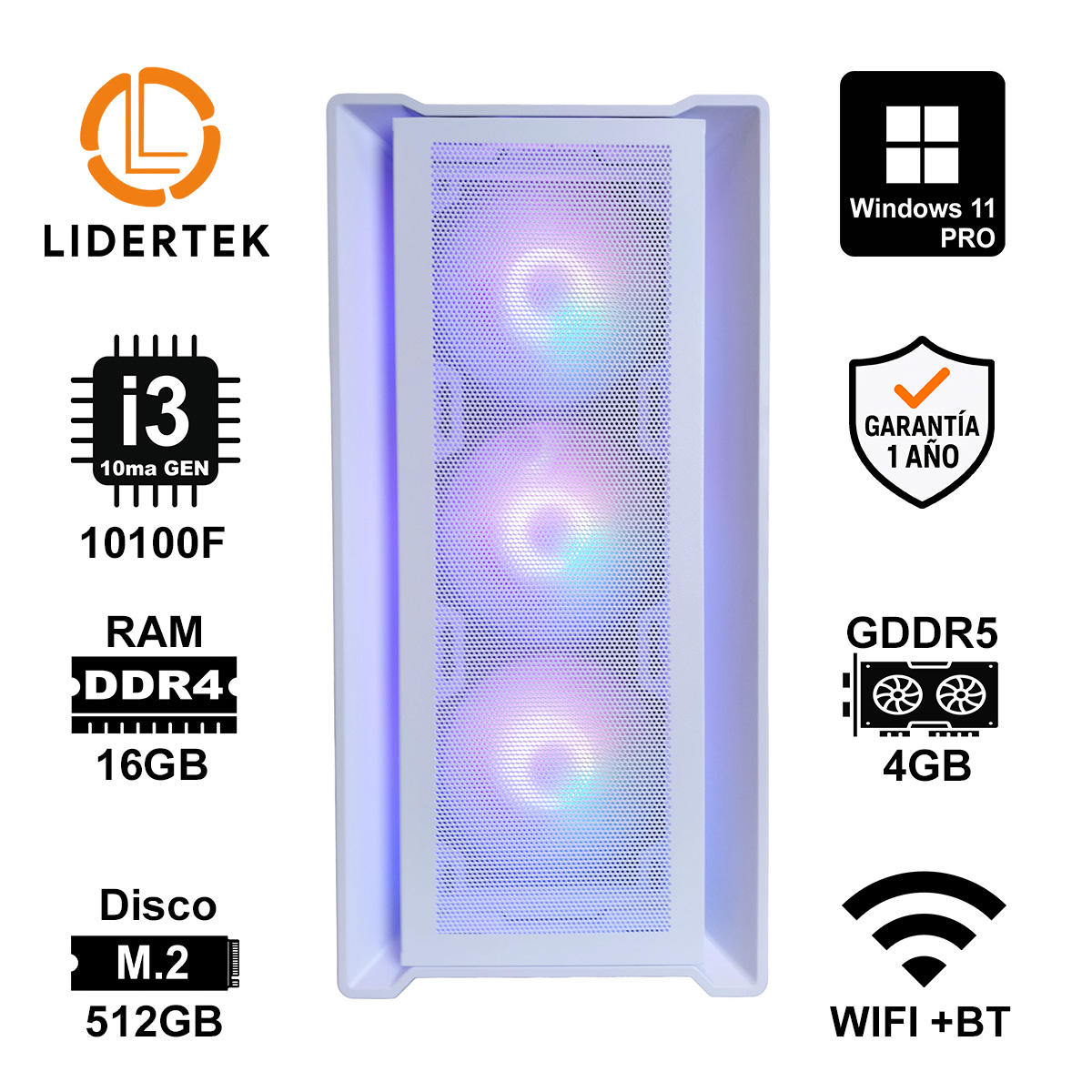 Copia - BOM - PC i3 10100F - 16GB - M2 512GB - RX 580 8GB - BLANCO