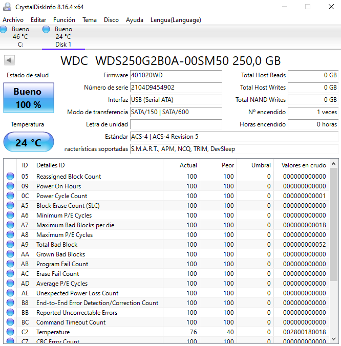 Disco Ssd Wd Blue 250TB SATA III 555MB/s Escritorio o Laptop