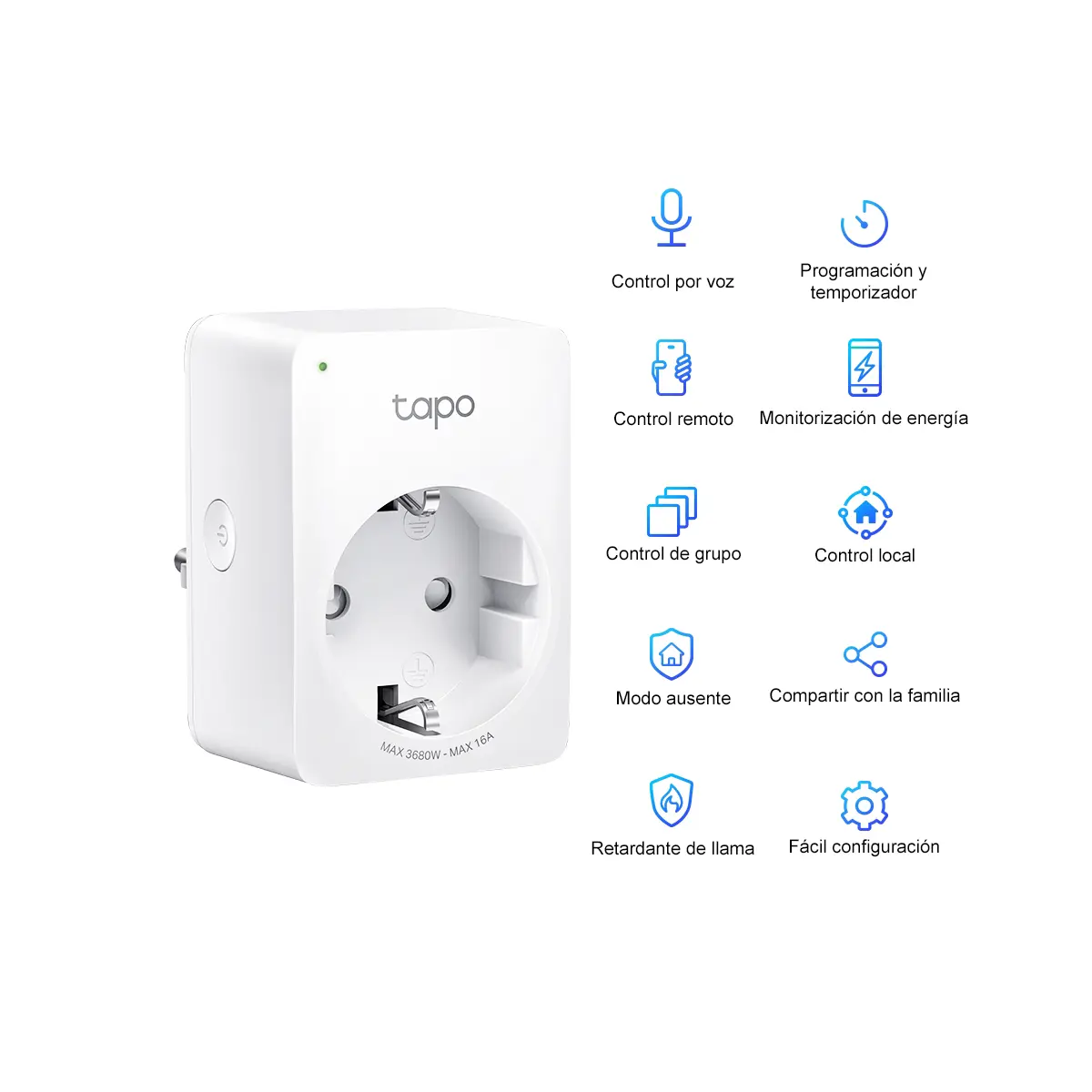 Enchufe WiFi Tapo P110 Pack x4 3680W Control Energía Alexa