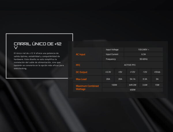 FUENTE PC GIGABYTE P650SS | 80+ PLUS SILVER