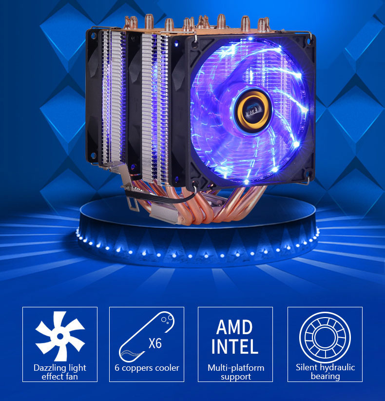 Fan Cooler Procesador Frostwind 2 Fan Rgb 6 Pipes Intel Amd
