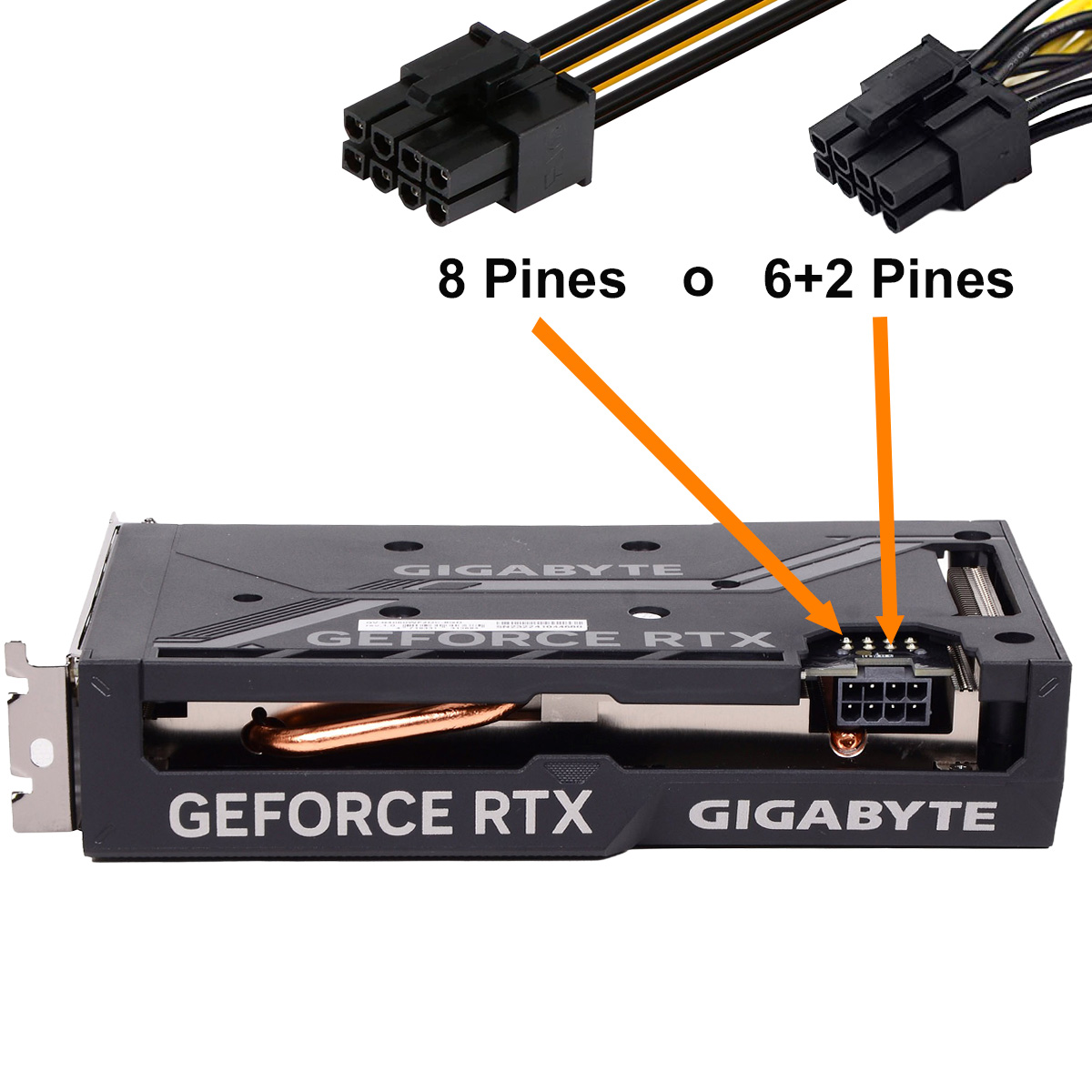 GRAFICA RTX4060 - GIGABYTE GAMING OC - 8GB DDR6 - x2 FAN - BLACK