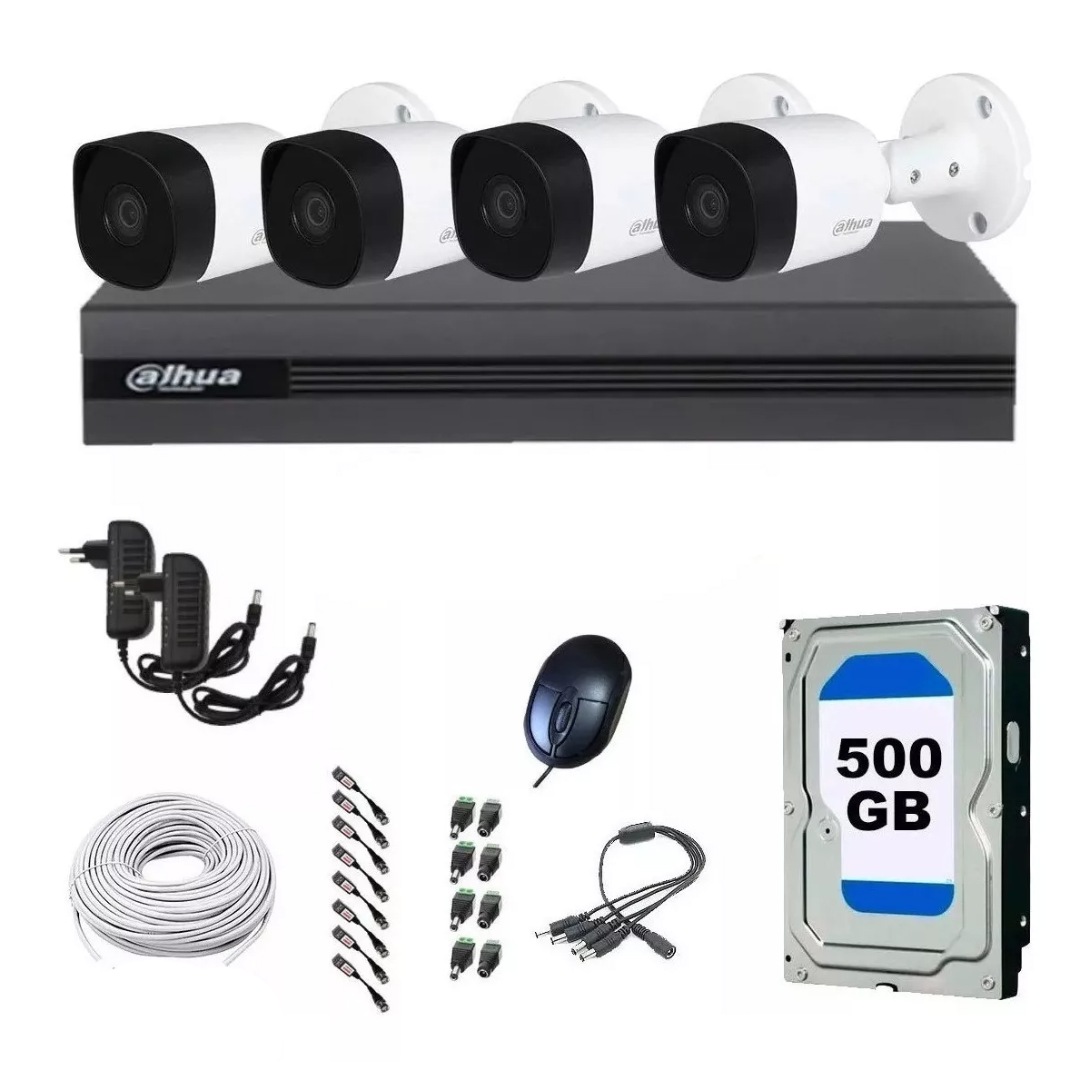 Kit De Seguridad 4 Camaras Exterior Full Hd Dvr 8ch - 500gb