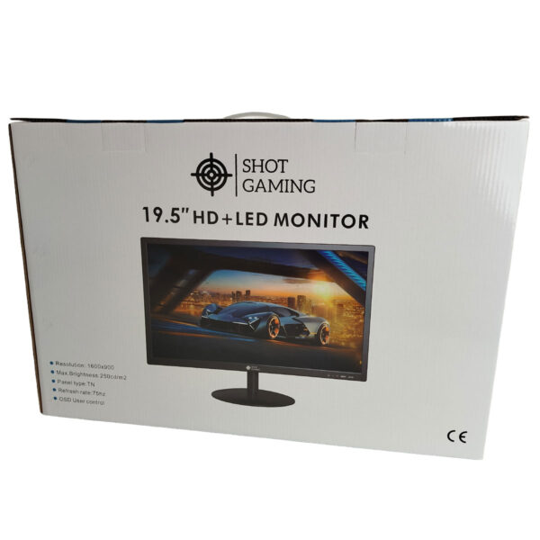MONITOR 20" | SHOT GAMING SG195E05 | 720P | 60HZ | HDMI-VGA |
