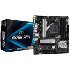 MOTHER ASROCK A520M PRO - AM4 - 4 SLOT RAM
