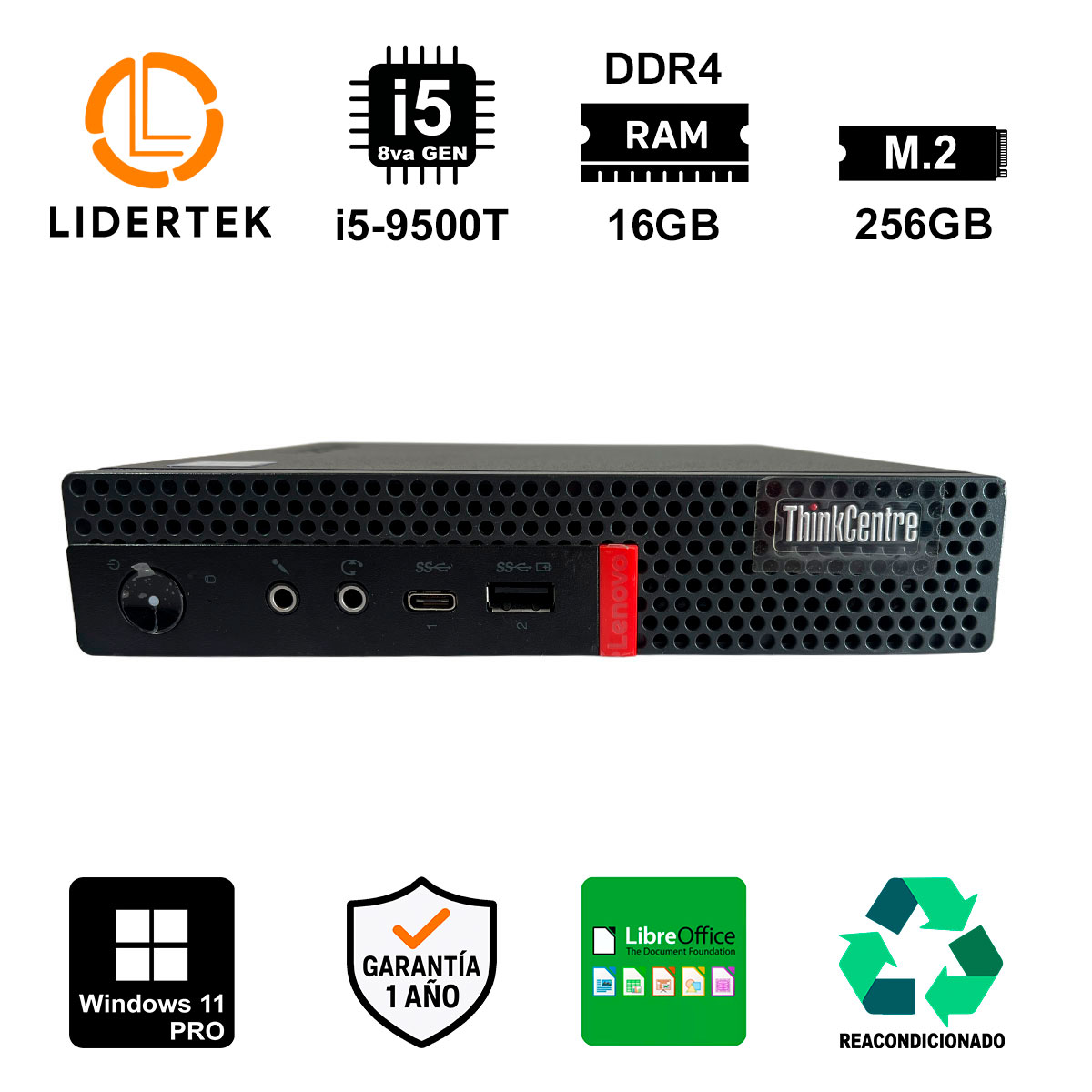 Mini Pc Lenovo i5, Alto Rendimiento, 16gb + Ssd 256gb Win 11