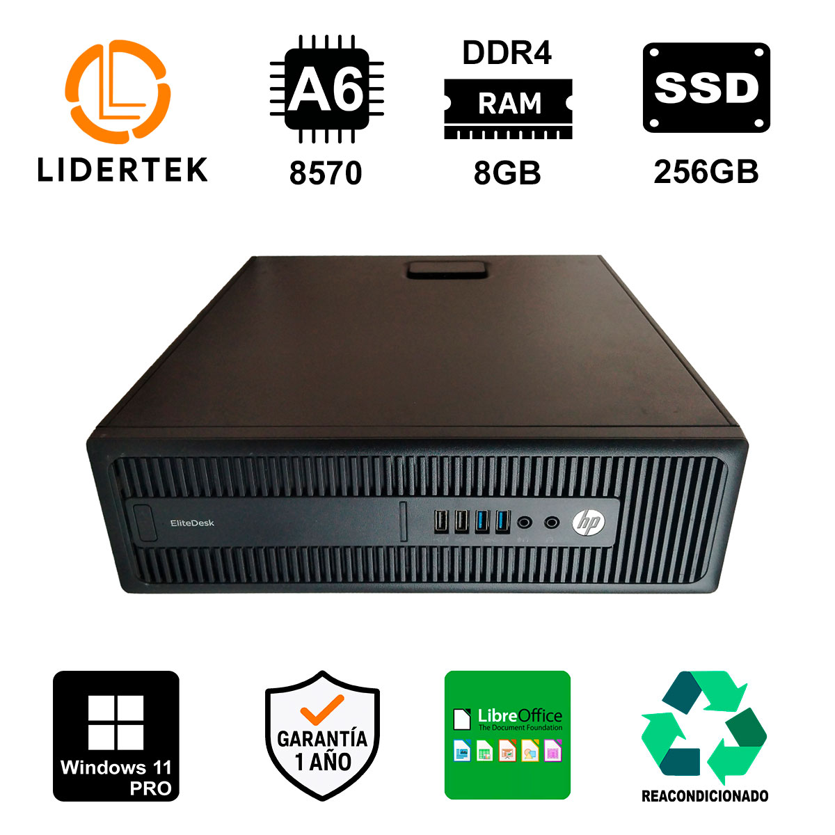 Pc Escritorio Oficina O Estudio Win 11 Pro, 8gb + Ssd 256gb