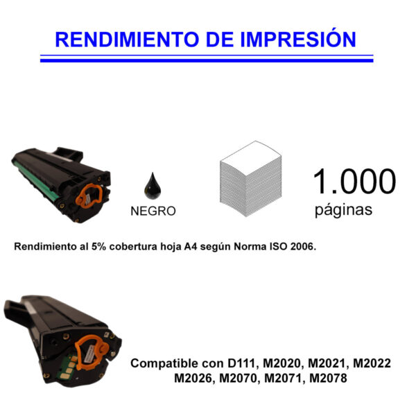 Toner Compatible Laser Para Samsung M2020 M2070 Mlt111 D111