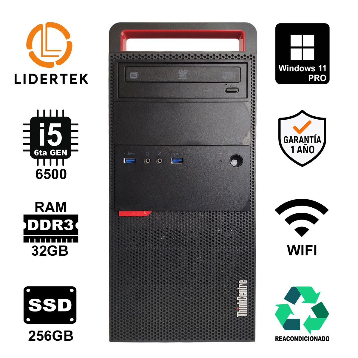 Torre Pc Escritorio Intel Core I5 32gb Ssd 256gb Win11 Wifi
