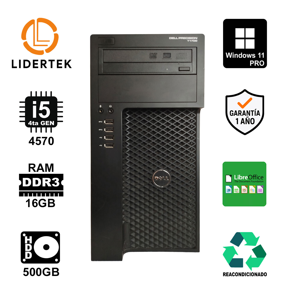 Torre Pc I5 - 16gb Ram - 500gb Hdd - Win10 Para Oficina -980