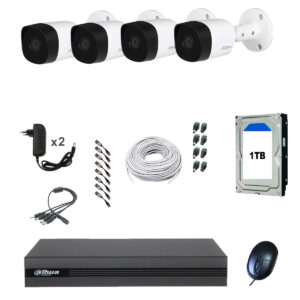 Copia - BOM - KIT x4 CAMARAS 2MP IR + DVR 4CH + 500GB + CABLES