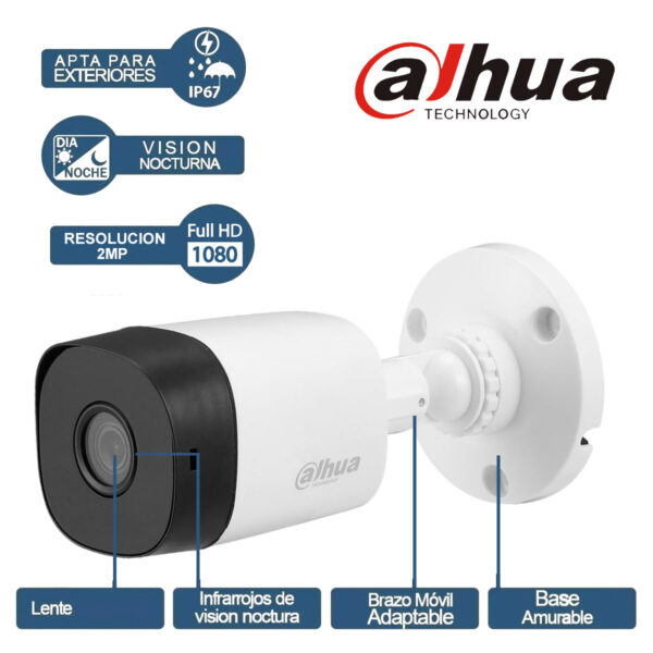 Copia - BOM - KIT x4 CAMARAS 2MP IR + DVR 4CH + 500GB + CABLES